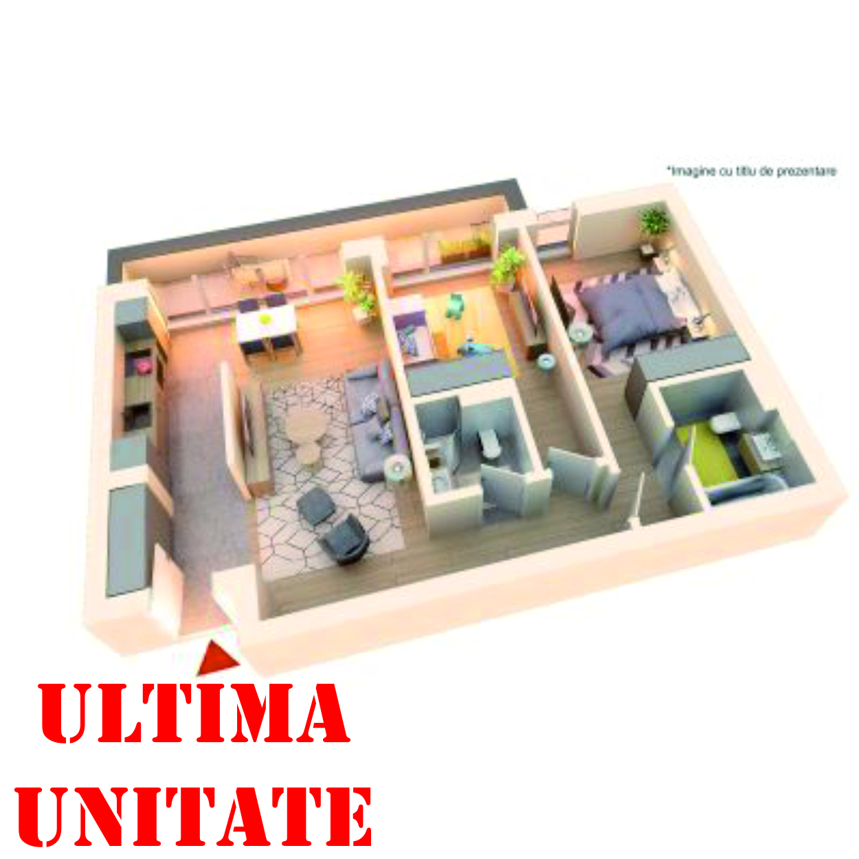 Apartament 3 camere tip 3A4 | Terasa | Etaj 4 | Corp C5, C6 | Faza 3