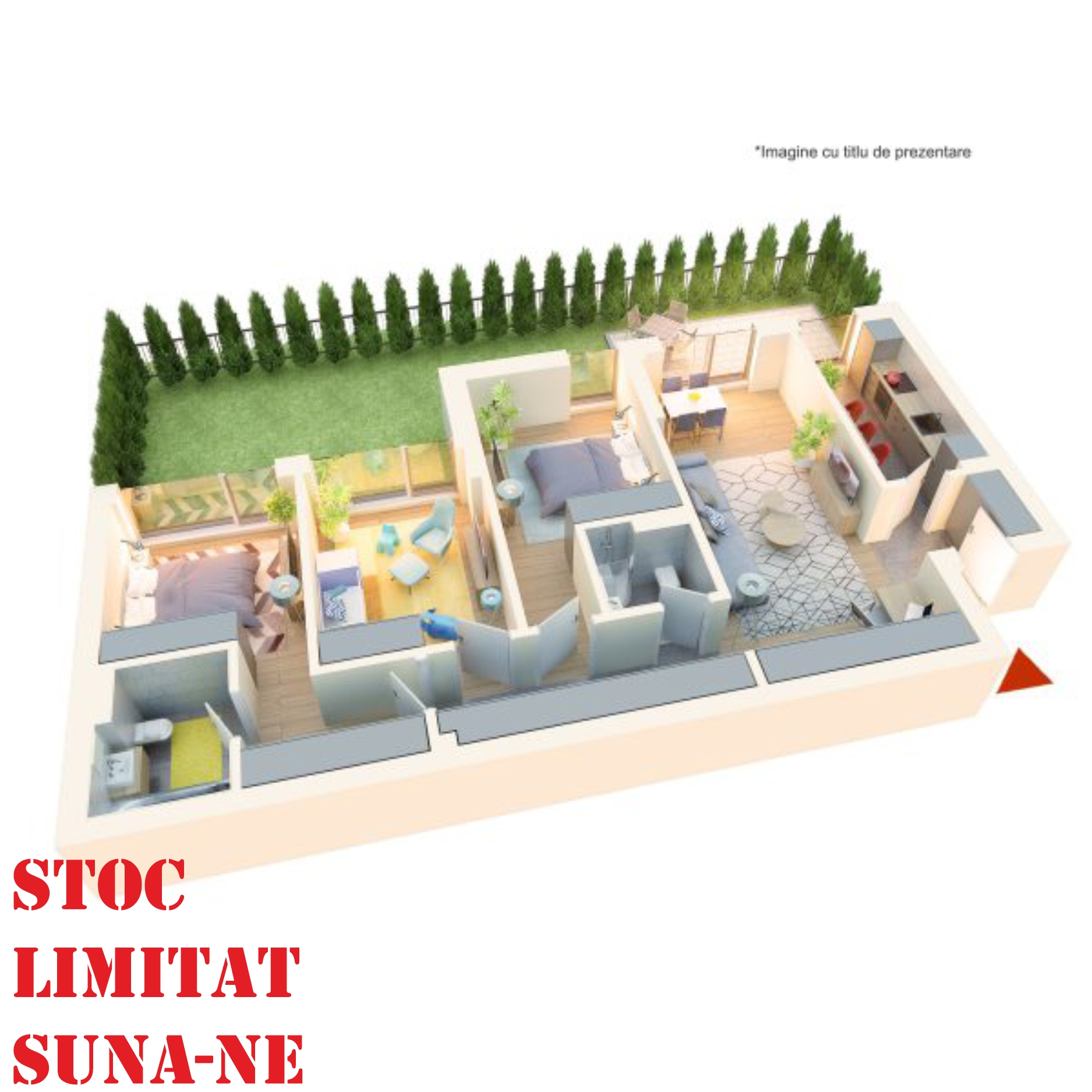 Apartament 4 camere tip 4A’ | Gradina | Parter | Corp C1, C2 | Faza 3